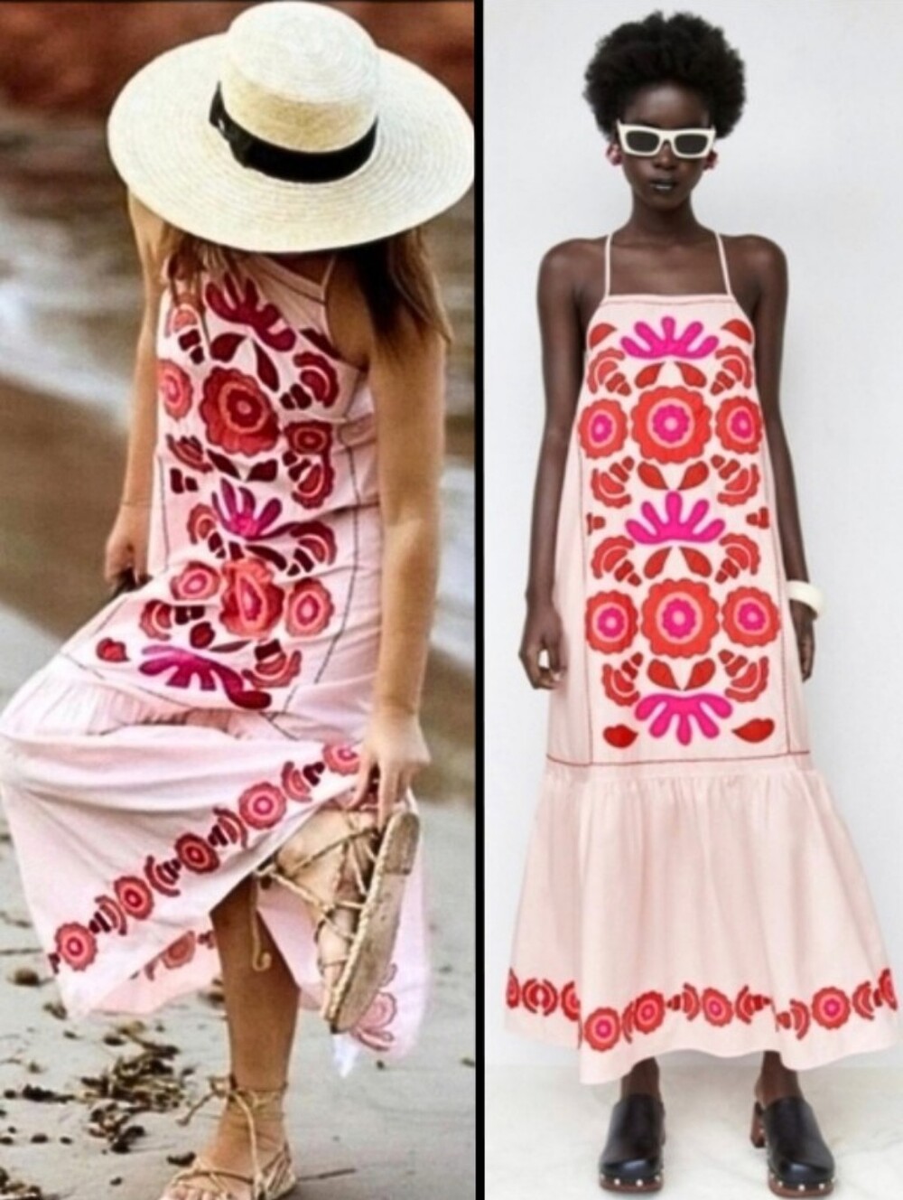 NEW Zara Limited Edition Vibrant Floral Embroidered Cotton Summer Dress Pink XS - Picture 1 of 10